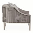 Michael Amini Roxbury Park Velvet & Stainless Steel Accent Chair in Gray Pearl