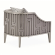 Michael Amini Roxbury Park Velvet & Stainless Steel Accent Chair in Gray Pearl