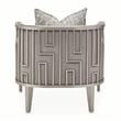 Michael Amini Roxbury Park Velvet & Stainless Steel Accent Chair in Gray Pearl