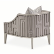 Michael Amini Roxbury Park Velvet & Stainless Steel Accent Chair in Gray Pearl
