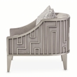 Michael Amini Roxbury Park Velvet & Stainless Steel Accent Chair in Gray Pearl