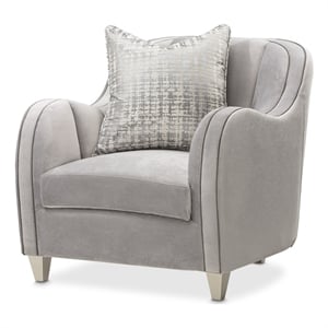 Michael Amini Roxbury Park Velvet Matching Chair in Steel Gray/Slate
