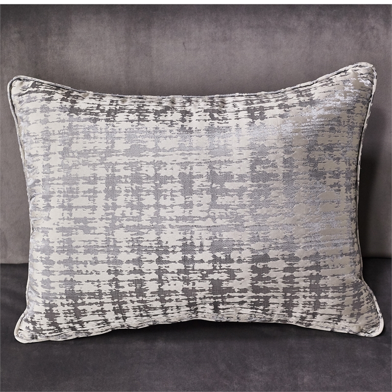 Michael Amini Roxbury Park Velvet & Stainless Steel Chaise in Gray Pearl