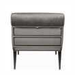 Michael Amini Roxbury Park Velvet & Stainless Steel Chaise in Gray Pearl