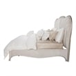 Michael Amini London Place Cal. King Velvet Panel Bed - Creamy Pearl