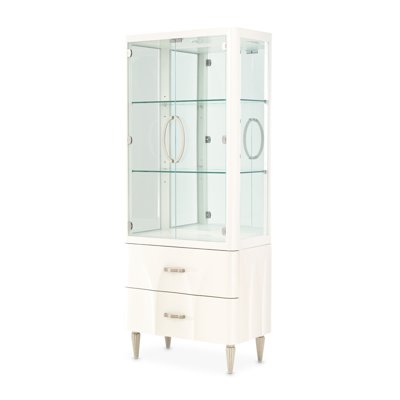 Michael Amini London Place Display Cabinet - Creamy Pearl