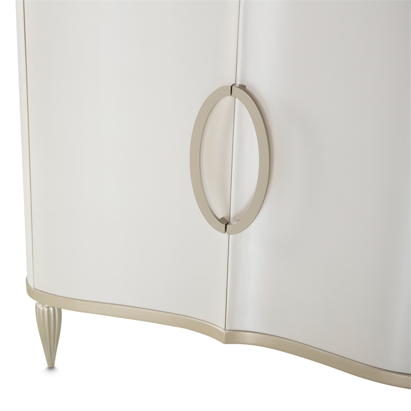 Michael Amini London Place Sideboard with Mirror - Creamy Pearl