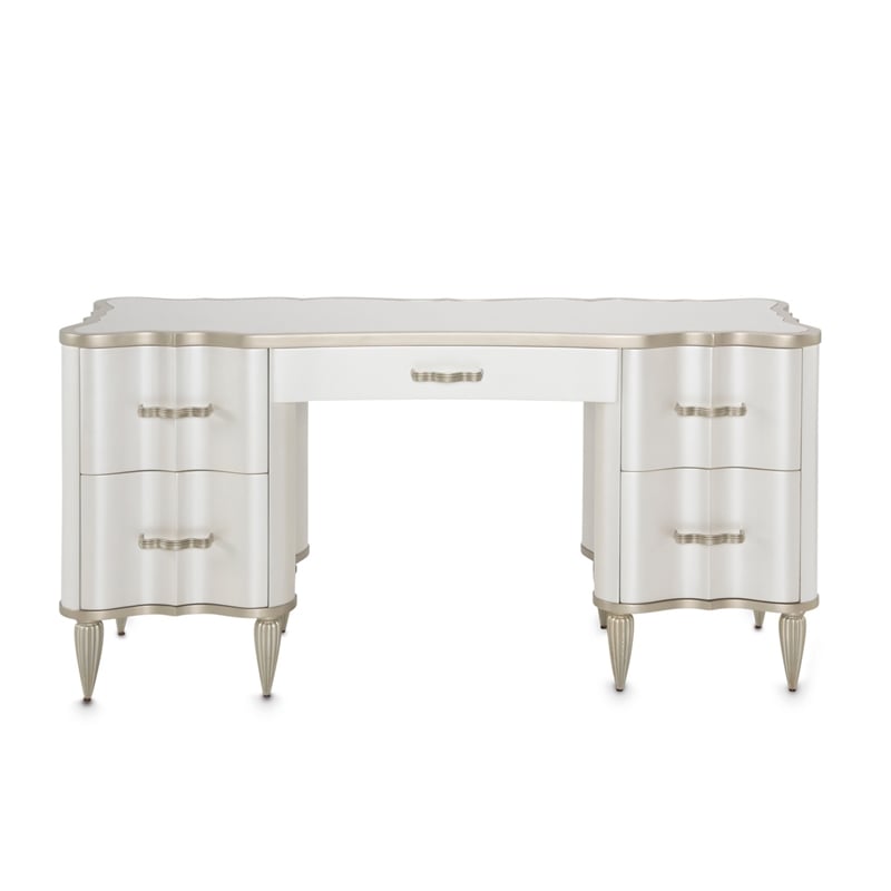 Michael Amini London Place Vanity with Mirror - Creamy Pearl