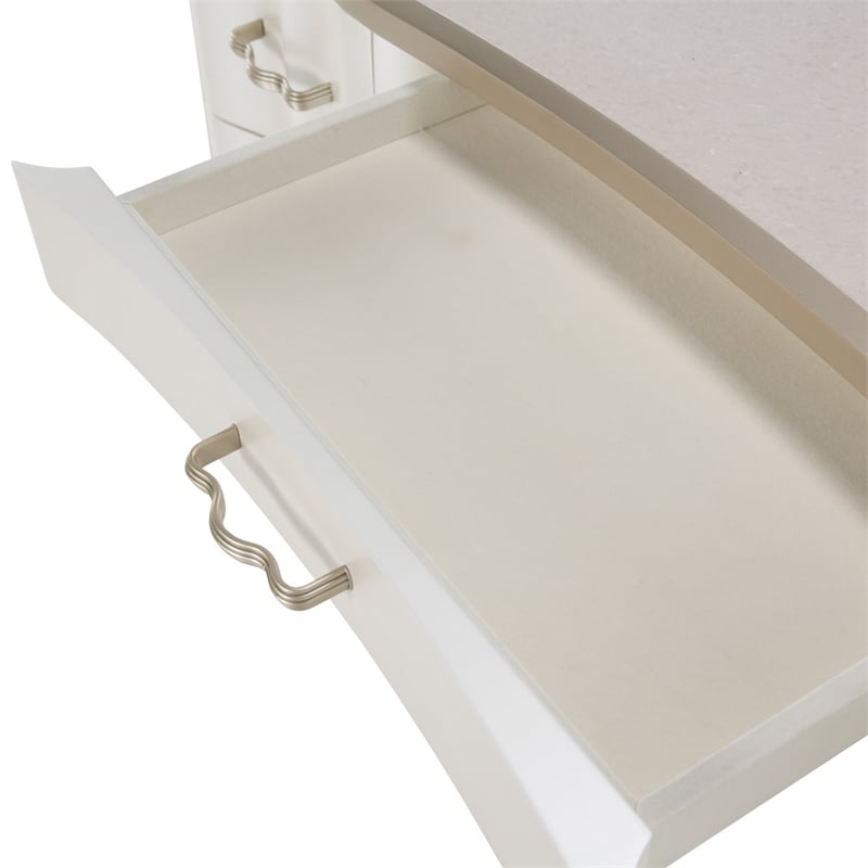 Michael Amini London Place Vanity with Mirror - Creamy Pearl