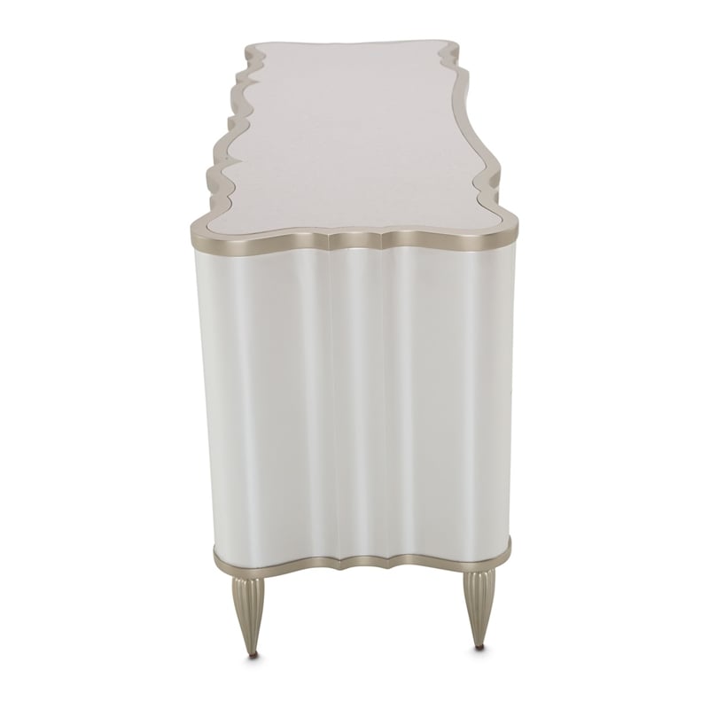 Michael Amini London Place Vanity with Mirror - Creamy Pearl