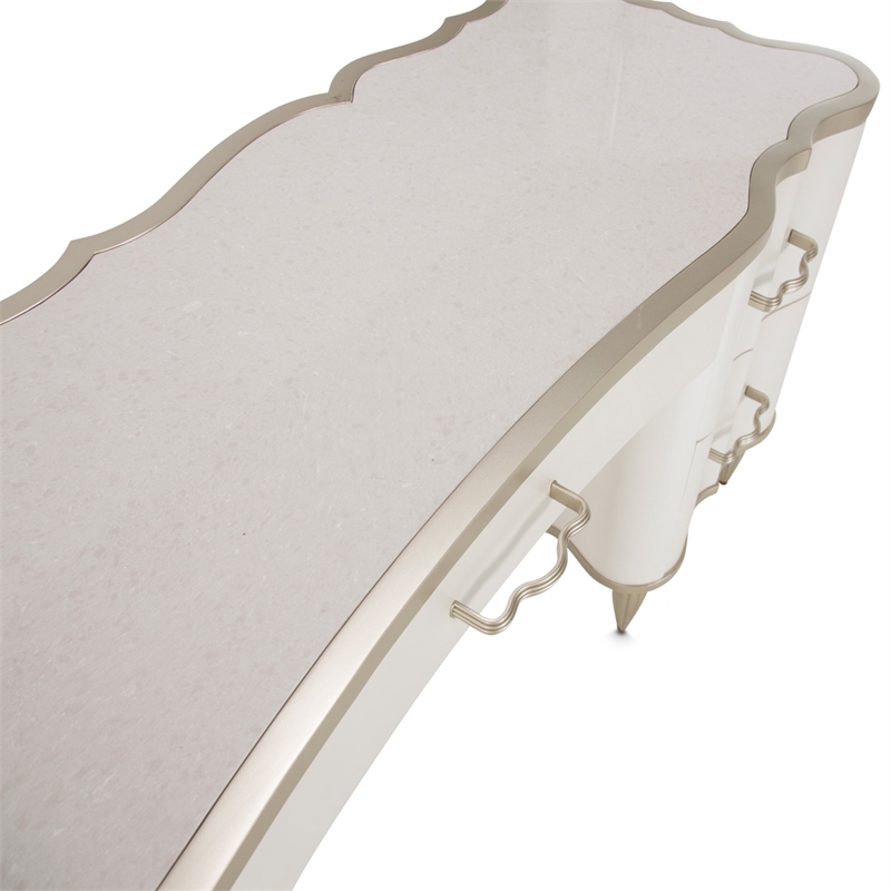 Michael Amini London Place Vanity with Mirror - Creamy Pearl