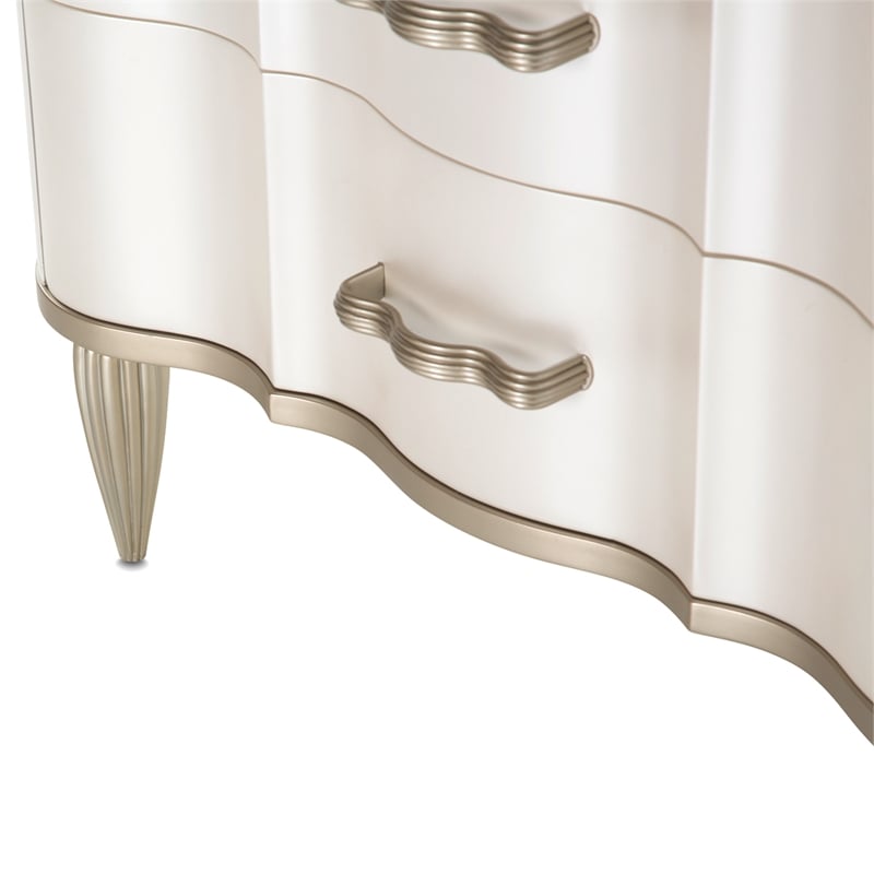 Michael Amini London Place 3-Drawer Nightstand - Creamy Pearl