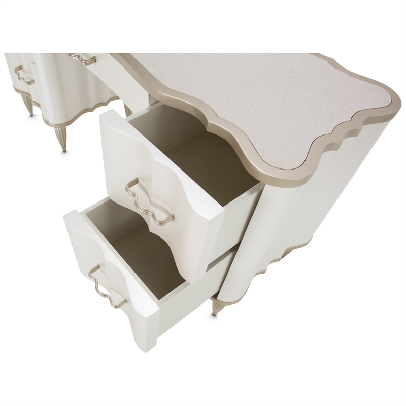 Michael Amini London Place Vanity Desk - Creamy Pearl