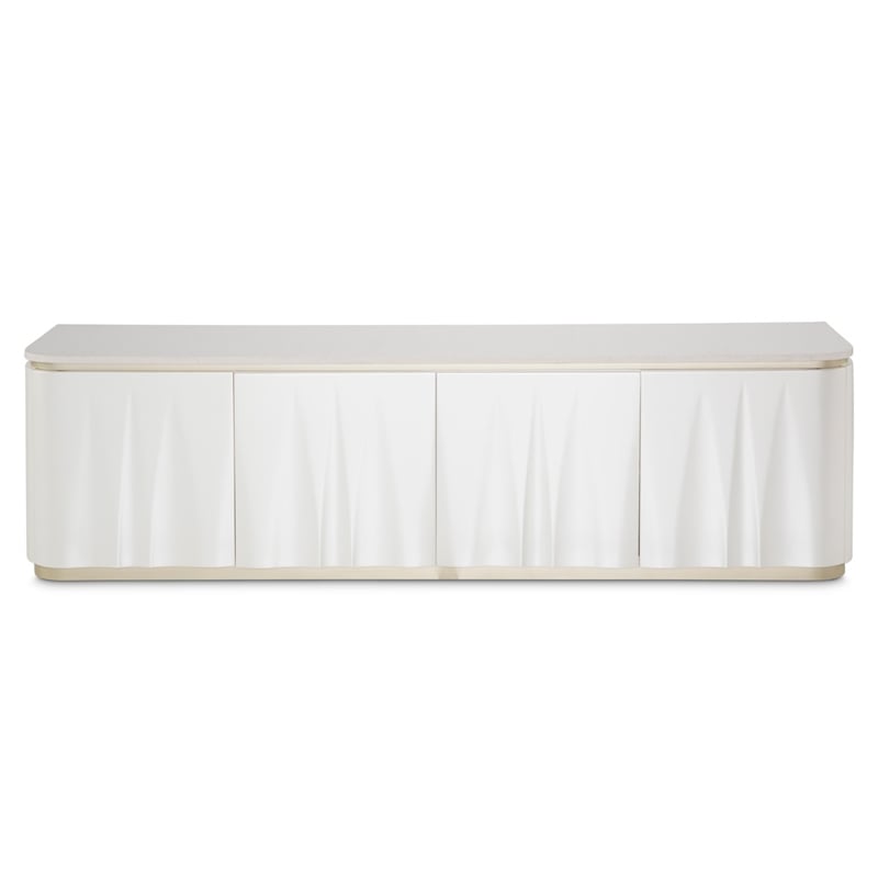 Michael Amini London Place Media Cabinet - Creamy Pearl