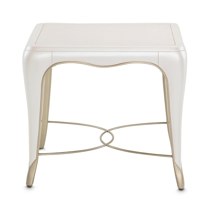 Michael Amini London Place Rectangular End Table - Creamy Pearl