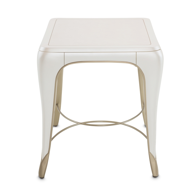 Michael Amini London Place Rectangular End Table - Creamy Pearl