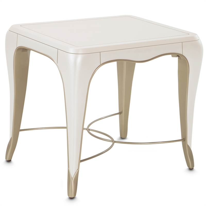 Michael Amini London Place Rectangular End Table - Creamy Pearl