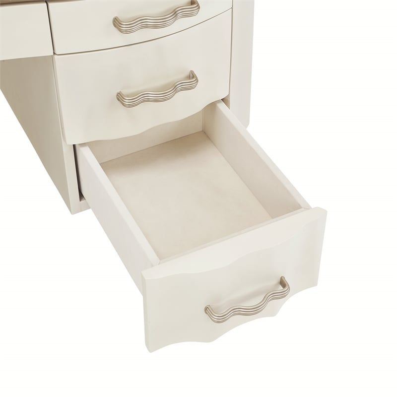 MICHAEL AMINI London Place Transitional Wood Desk in Creamy Pearl