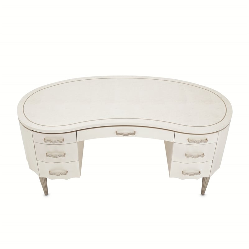 MICHAEL AMINI London Place Transitional Wood Desk in Creamy Pearl