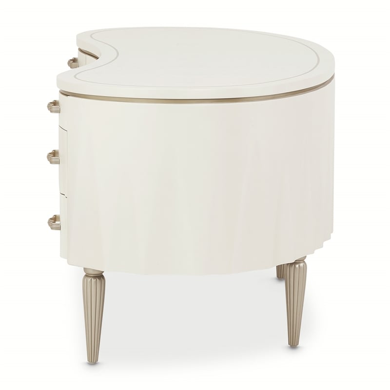 MICHAEL AMINI London Place Transitional Wood Desk in Creamy Pearl