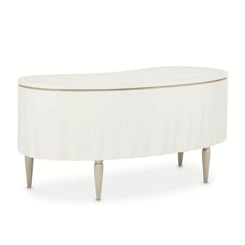 MICHAEL AMINI London Place Transitional Wood Desk in Creamy Pearl