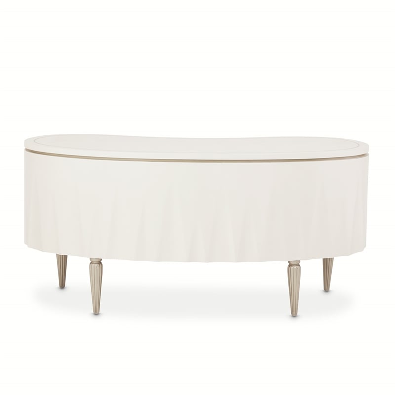 MICHAEL AMINI London Place Transitional Wood Desk in Creamy Pearl