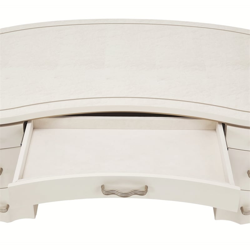 MICHAEL AMINI London Place Transitional Wood Desk in Creamy Pearl