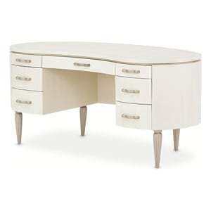 MICHAEL AMINI London Place Transitional Wood Desk in Creamy Pearl