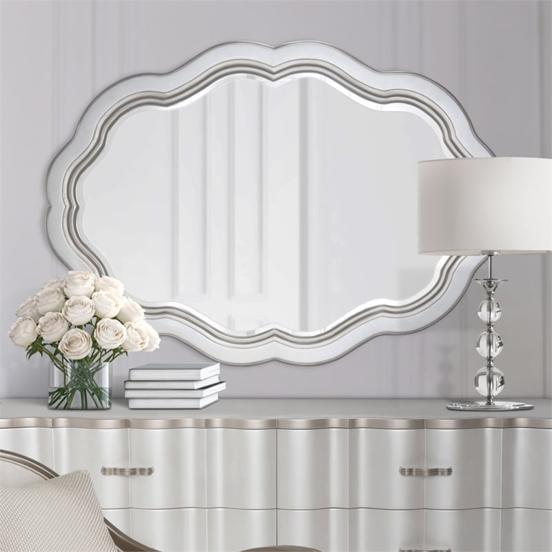 Michael Amini London Place Wall Mirror - Creamy Pearl