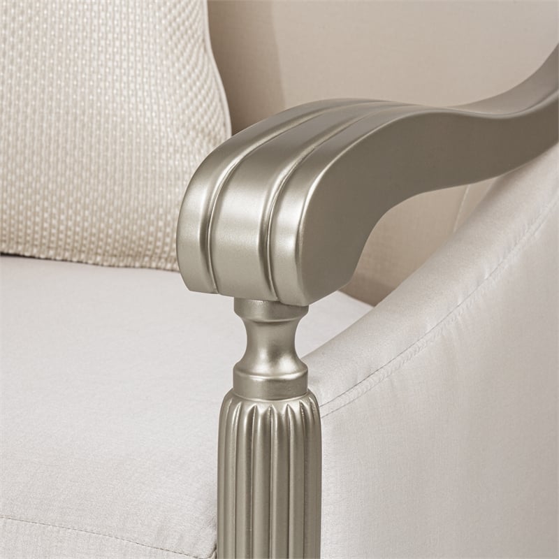 Michael Amini London Place Accent Chair - Porcelain/Platinum