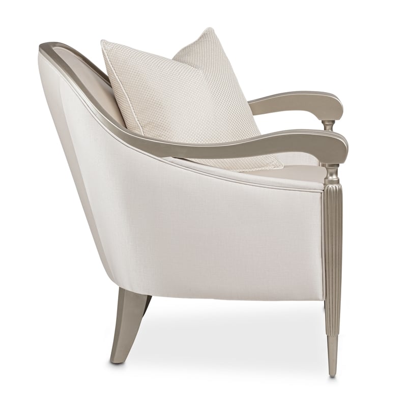 Michael Amini London Place Accent Chair - Porcelain/Platinum