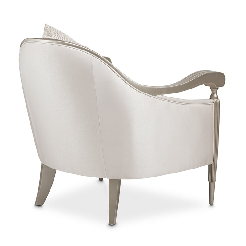 Michael Amini London Place Accent Chair - Porcelain/Platinum