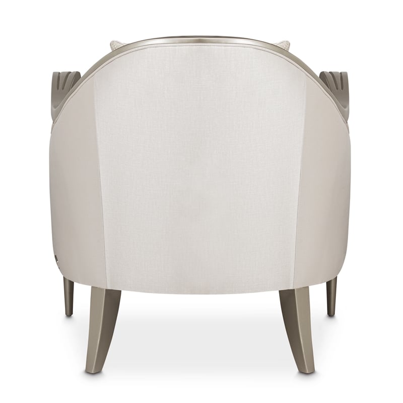 Michael Amini London Place Accent Chair - Porcelain/Platinum