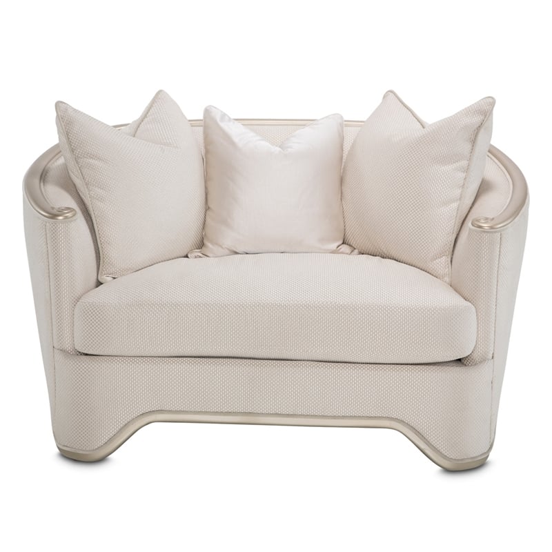 Michael Amini London Place Chair and a Half - Champagne/Platinum