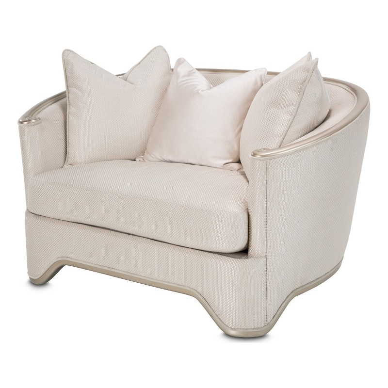 Michael Amini London Place Chair and a Half - Champagne/Platinum