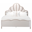 Michael Amini Malibu Crest Eastern King Scalloped Bed - Porcelain/Chardonnay