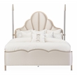 Michael Amini Malibu Crest Queen Scalloped Poster Bed - Porcelain/Chardonnay