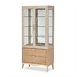 Michael Amini Malibu Crest Wood & Glass Display Cabinet - Chardonnay