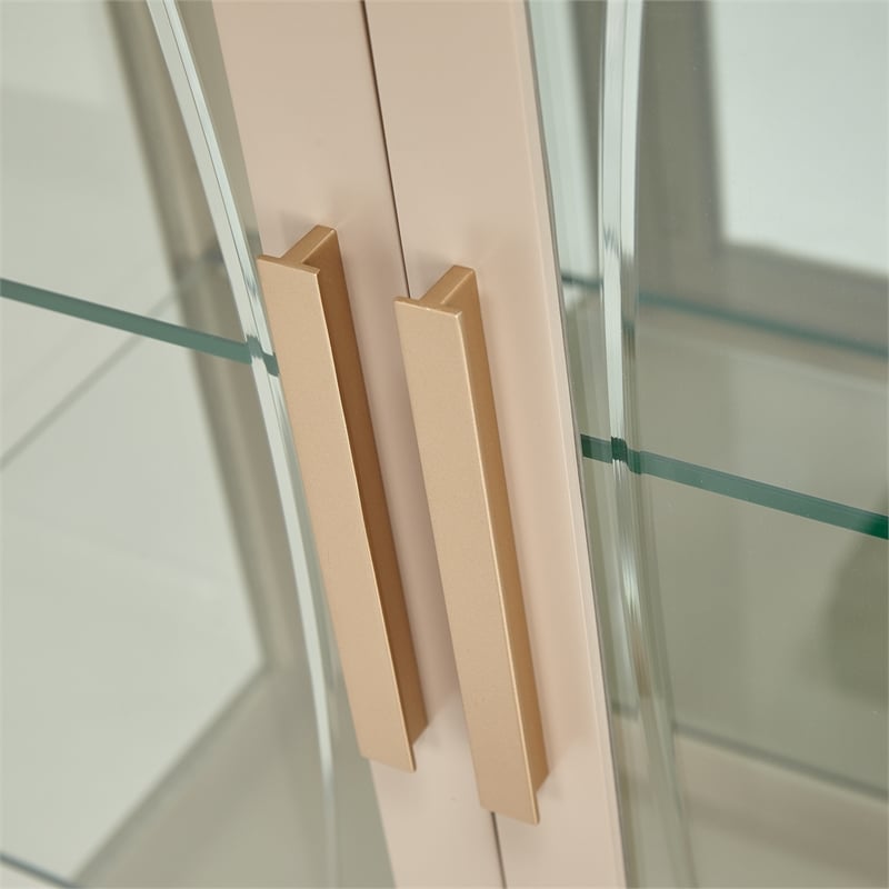 Michael Amini Malibu Crest Wood & Glass Display Cabinet - Chardonnay