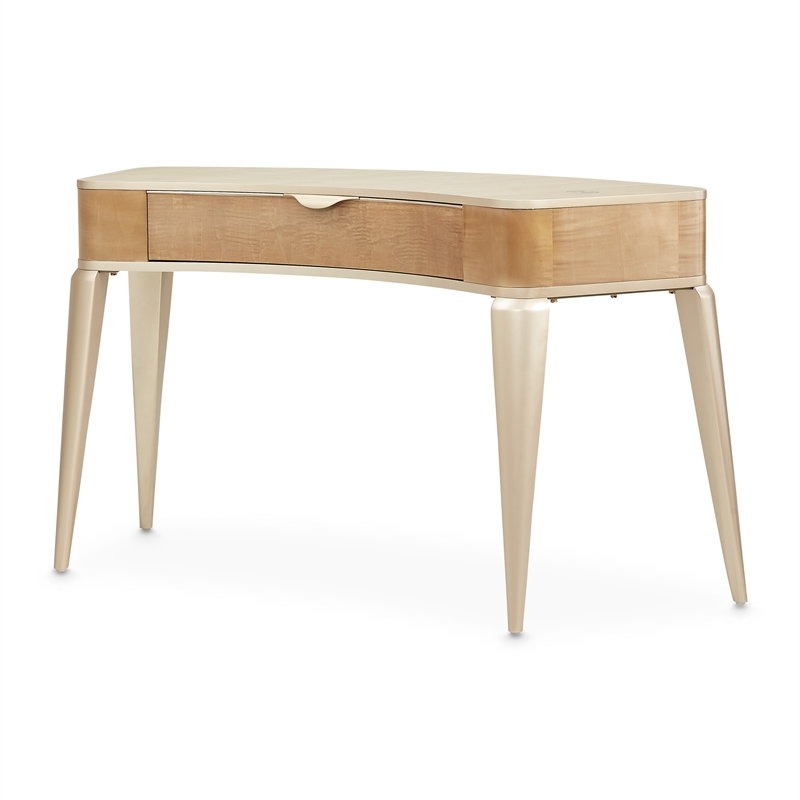 Michael Amini Malibu Crest Wood Vanity with Mirror - Blush