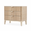 Michael Amini Malibu Crest Wood & Marble 3-Drawer Nightstand - Blush