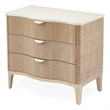 Michael Amini Malibu Crest Wood & Marble 3-Drawer Nightstand - Blush