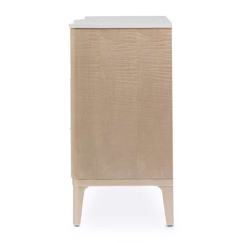 Michael Amini Malibu Crest Wood & Marble Dresser - Blush/Chardonnay