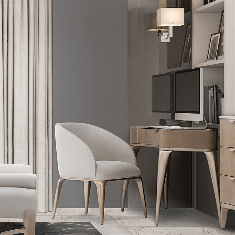 Michael Amini Malibu Crest Wood Vanity/Writing Desk - Blush