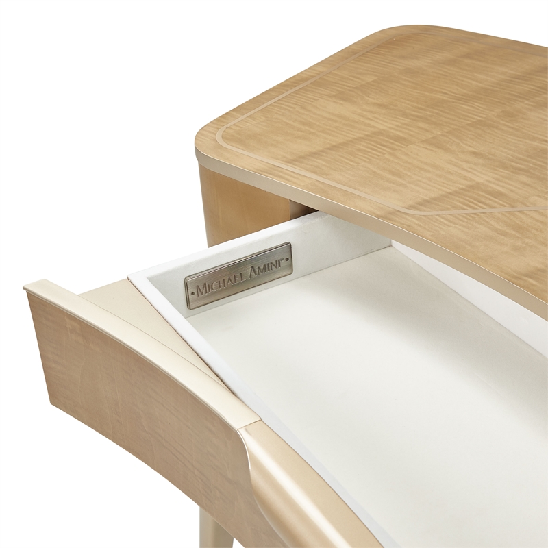 Michael Amini Malibu Crest Wood Vanity/Writing Desk - Blush