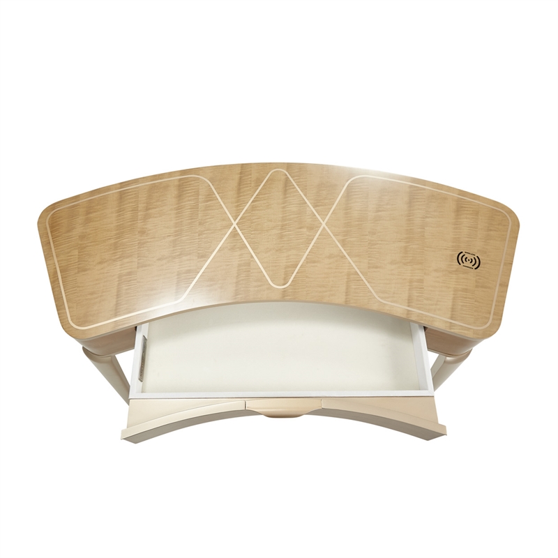 Michael Amini Malibu Crest Wood Vanity/Writing Desk - Blush