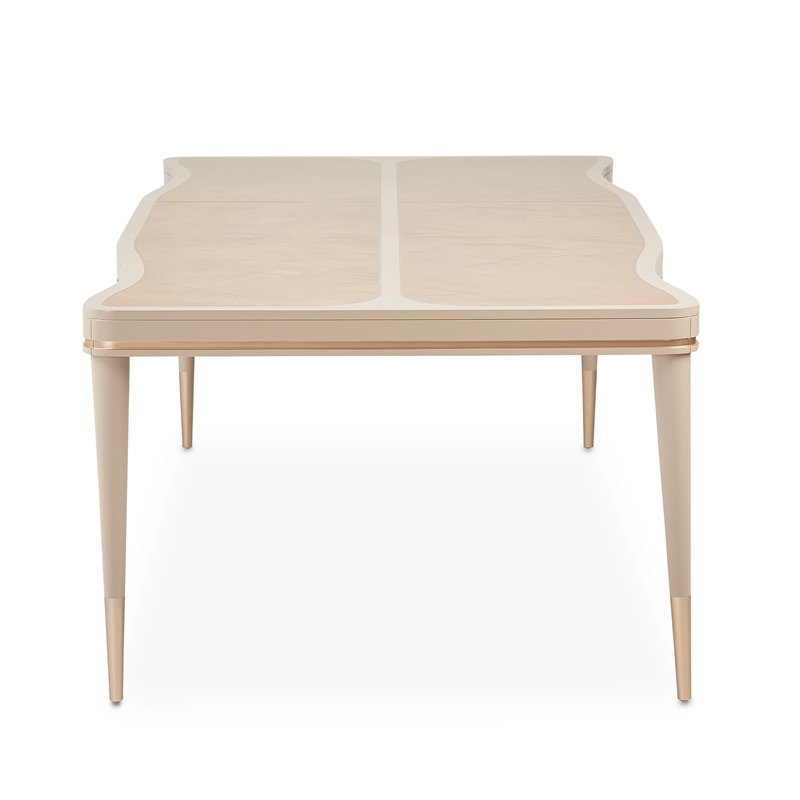 Michael Amini Malibu Crest Rectangular Wood Dining Table - Blush/Chardonnay