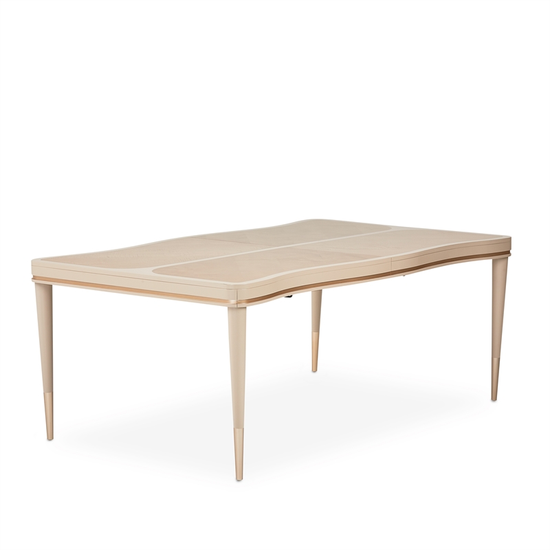 Michael Amini Malibu Crest Rectangular Wood Dining Table - Blush/Chardonnay