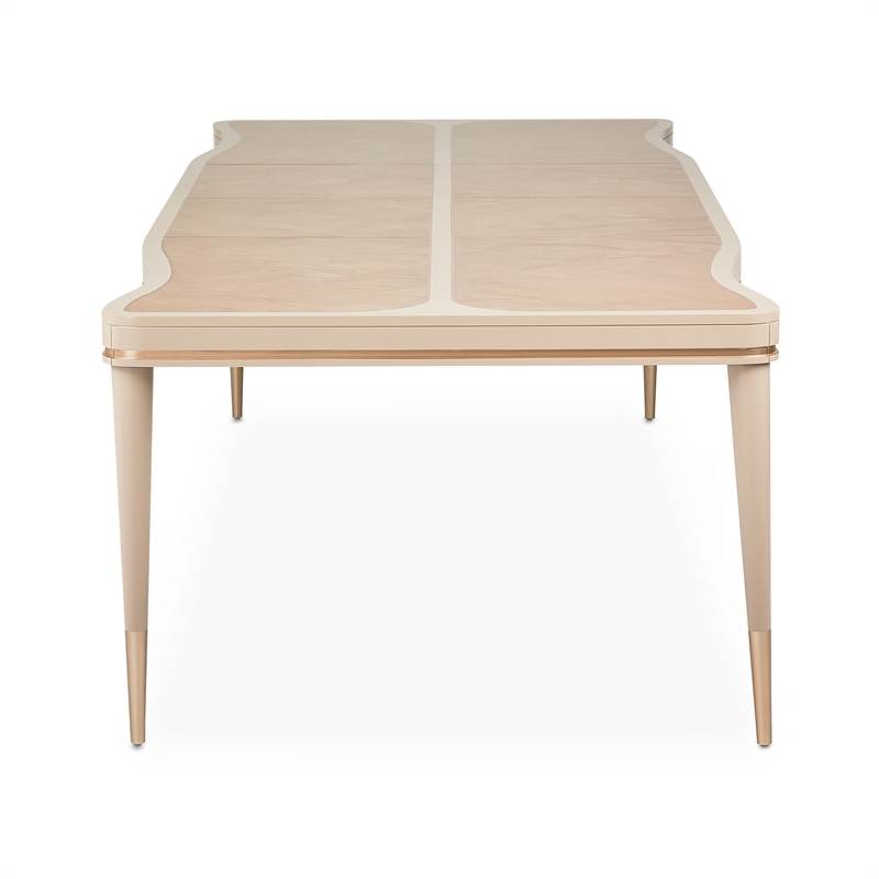 Michael Amini Malibu Crest Rectangular Wood Dining Table - Blush/Chardonnay