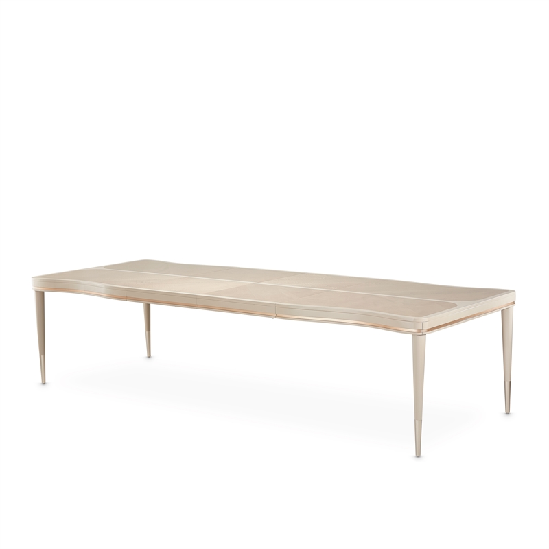Michael Amini Malibu Crest Rectangular Wood Dining Table - Blush/Chardonnay